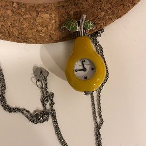 Marc by Marc Jacobs pear clock necklace